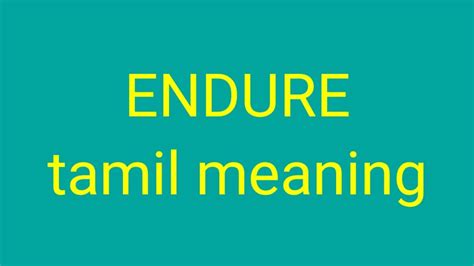 endured meaning in tamil|endured in tamil.